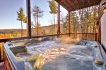 Hot tub overlooking the mountain on terrace level